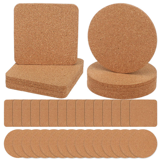 80 Pieces Cork Coasters for Drinks, Thicken Absorbent Blank Coasters for DIY Crafts Laser Engraving Sublimation Wood Burning Plants Painting Housewarming Gifts Wedding Education, 4 Inch