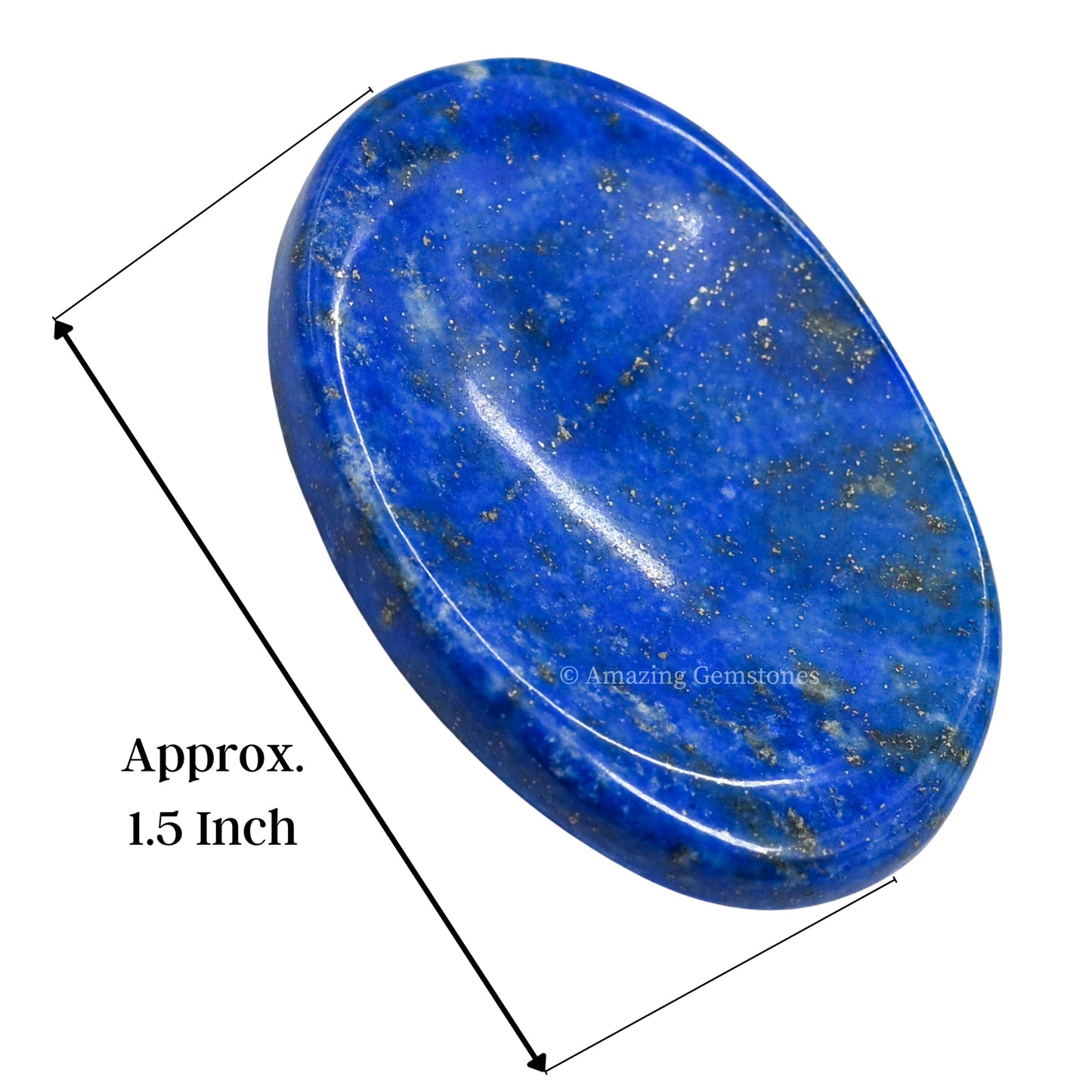 Amazing Gemstone Lapis Lazuli Worry Stone, Healing Crystals - Piedra Crystal Fidget for Gift, Meditation, Calming, Relaxation, Stress Relief
