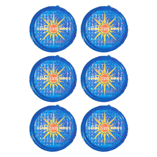 Solar Sun Rings Portable Above Ground Inground Swimming Pool Hot Tub Spa Heating Accessory Circular Heater Solar Cover, Blue (6 Pack)