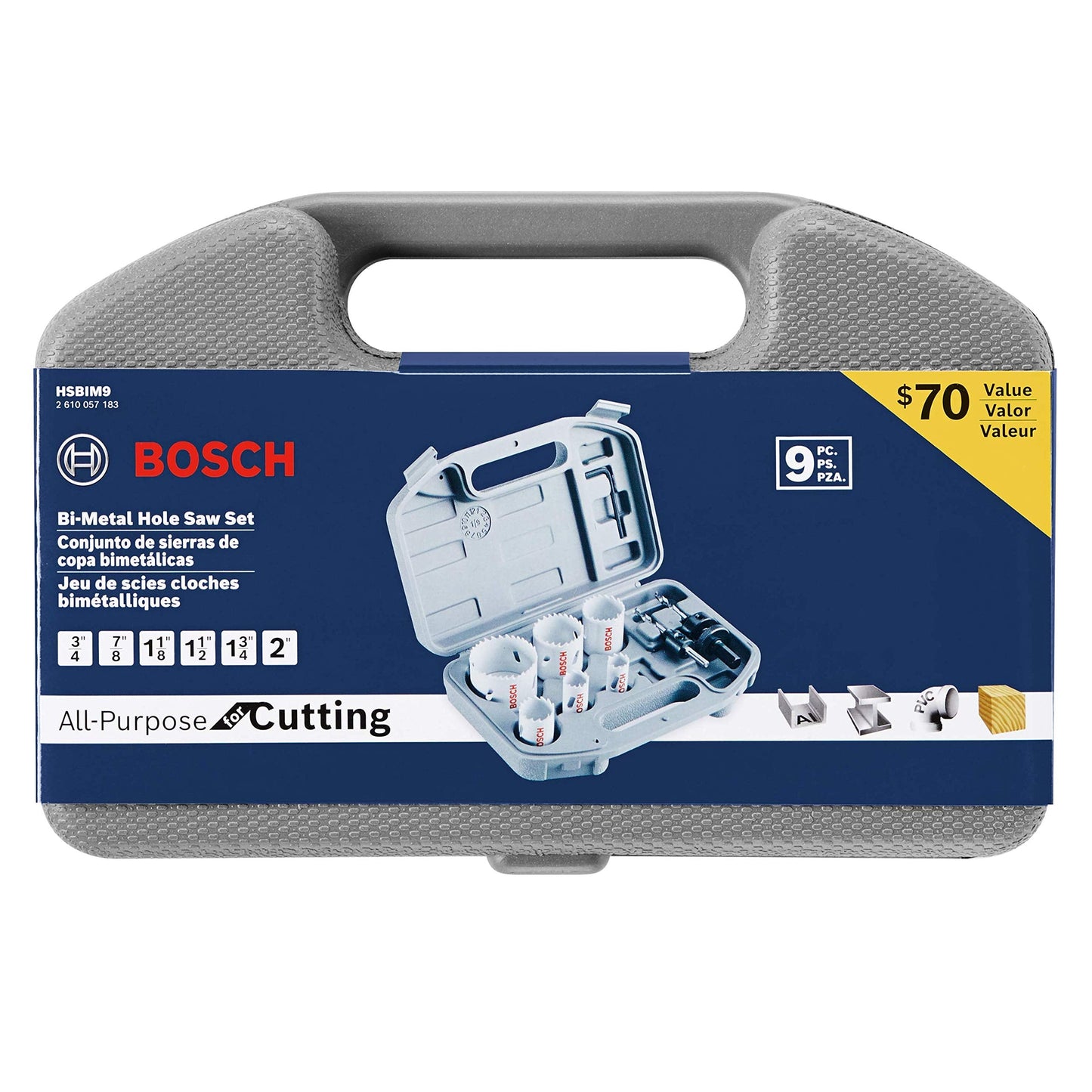 Bosch HSBIM9 9 pc. General-Purpose Bi-Metal Hole Saw Kit
