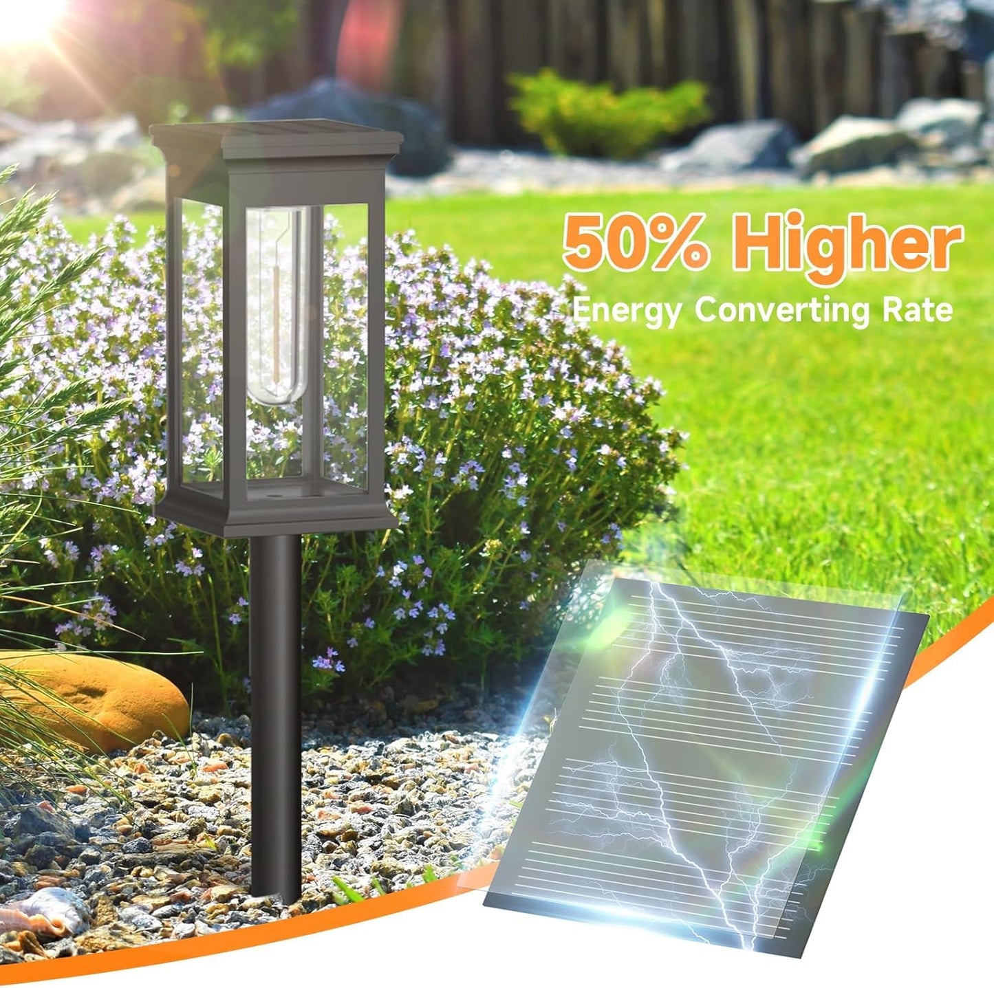 RAVICEN Solar Pathway Lights Outdoor Waterproof – 8 Pack Bright Solar Powered Garden Lights with Auto On/Off, IP65 LED Landscape Lighting for Walkway Patio Lawn Yard Decor