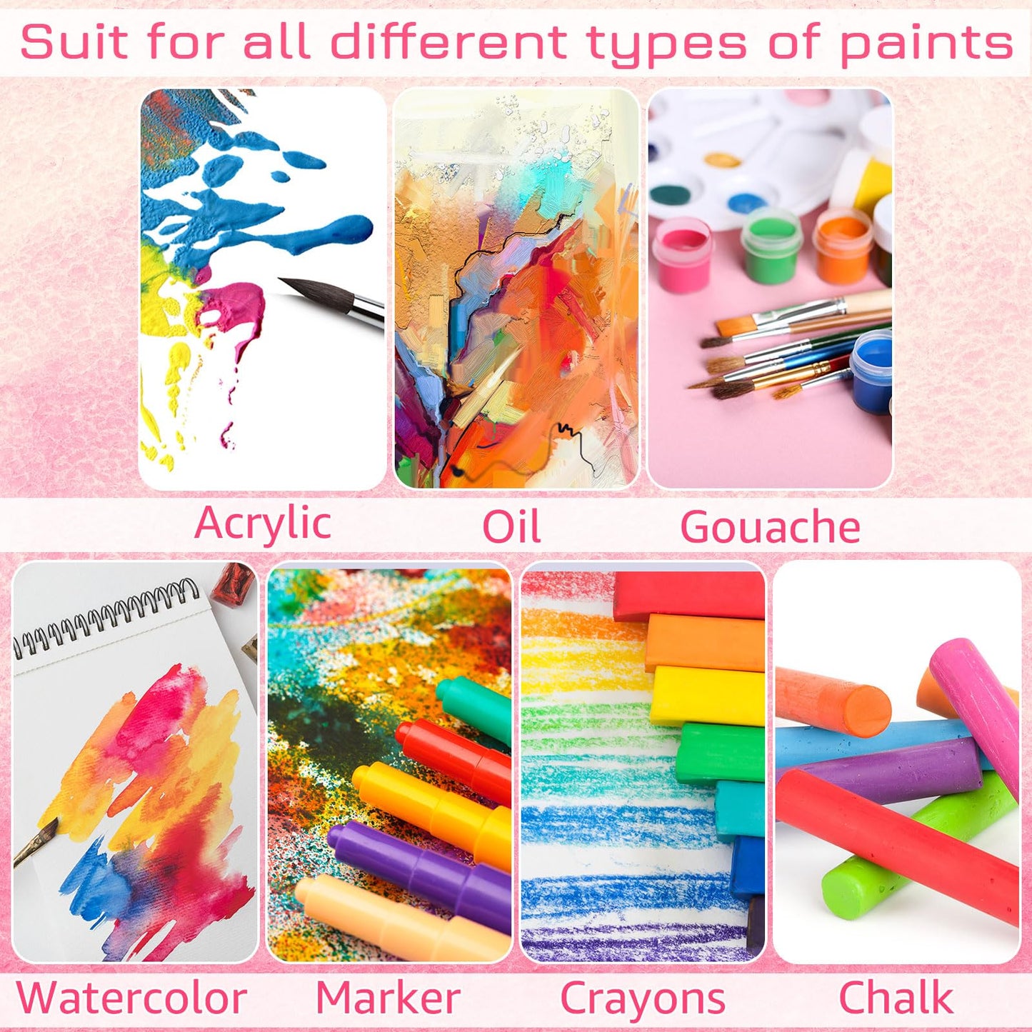 Moinchore 100 Pcs Mini Painting Canvas Panels Art Painting Canvases Panels Cotton Blank White Small Canvas Acid Free Boards for Watercolor Acrylic Oil Paint(4 x 4 Inch)