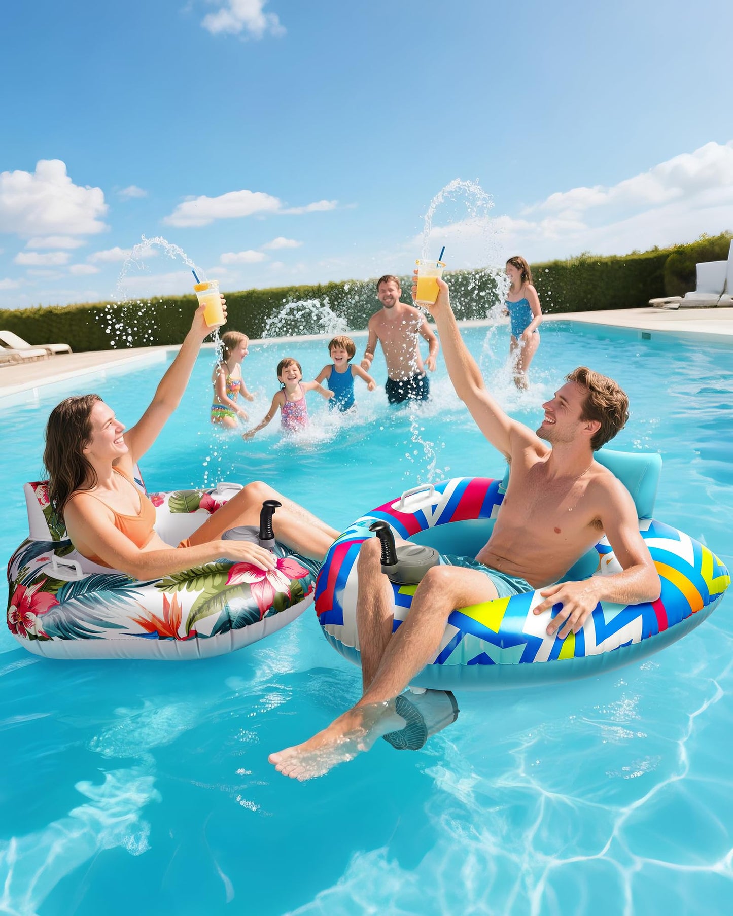 AirMyFun Motorized Pool Float, Inflatable Pool Float, Motorized Pool Lounger with 4500mAh Capacity Battery, 90min Runtime on Full Charge, Motorized Pool Floats for Adults, Suitable for Home Pools