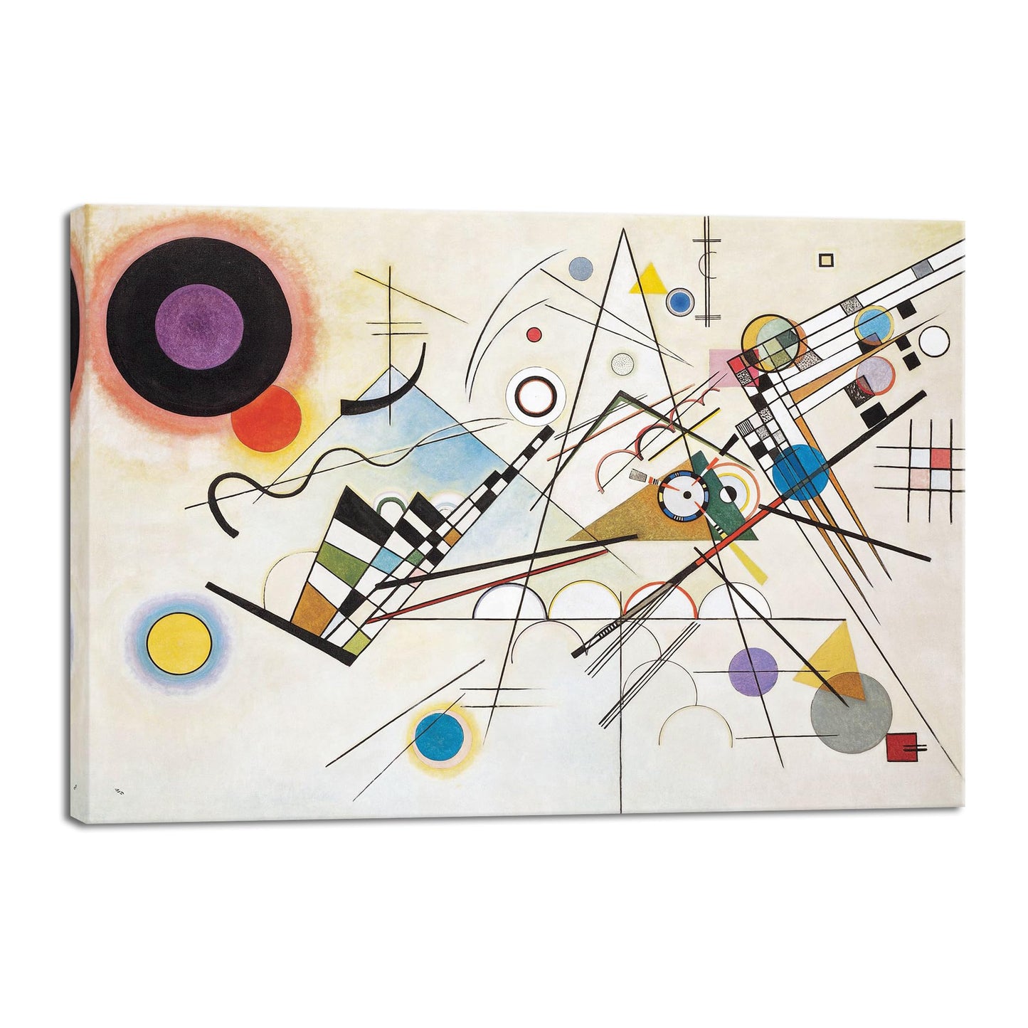 Wieco Art Canvas Wall Art Wassily Kandinsky Composition Viii Picture Print of Famous Paintings Canvas Prints Abstract Wall Art for Living Room Home Decor and Wall Decorations