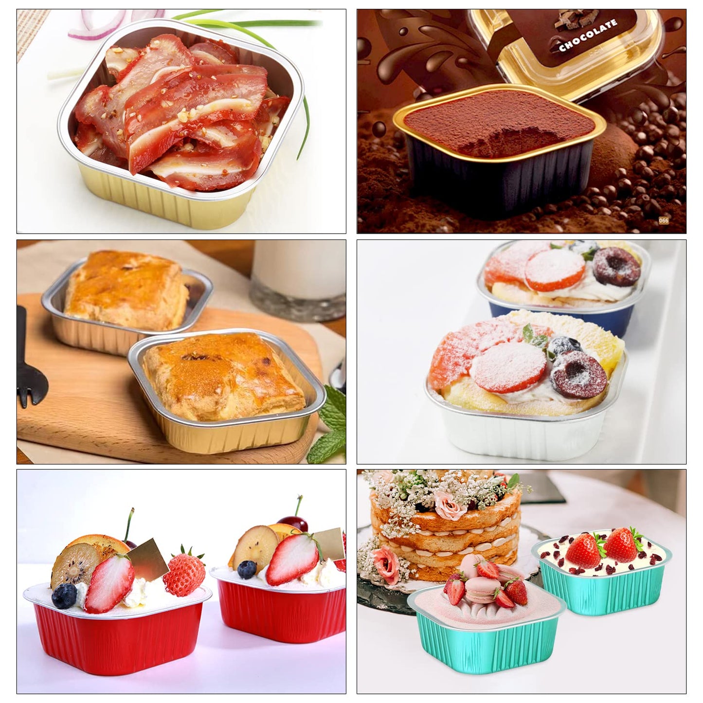 LNYZQUS 4” Mini Pie Tins Muffin Pans With Lids 40 Pack, 7.5oz Aluminum Foil Muffin Tins Individual Small Cake Pans Dishes,Disposable Ramekins Baking Cups Contaniers-Pink