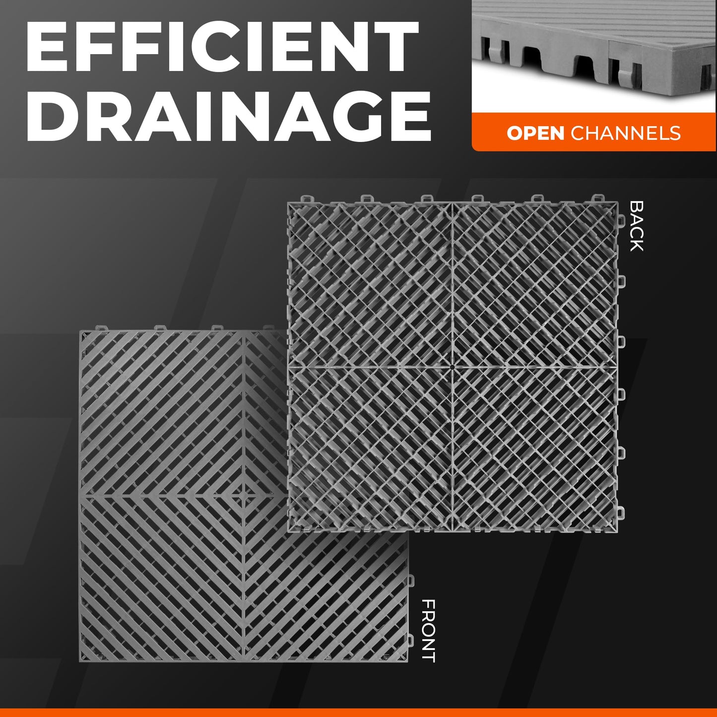 Elite Grey Garage Modular Floor Tiles Bundle, 36 Piece Kit, Includes Edge and Corner Kits