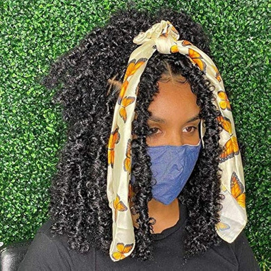 ZRQ Butterfly Locs Crochet Hair Short 6 Packs Black Crochet Bob Hair 12 Inch Messy Distressed Faux Locs Crochet Braids Pre-twisted Soft Locs Hair for Women #1B