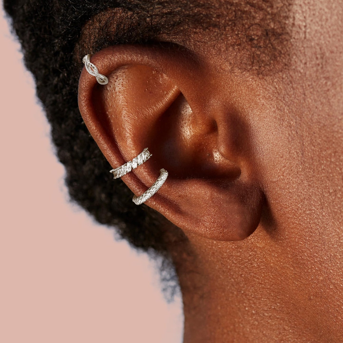 Dochais Ear Cuffs Non-Piercing Earrings for Women Cute Small Clip-On Cartilage Earring 14k Gold Plated Dainty Fake Piercings Earings Silver Style1
