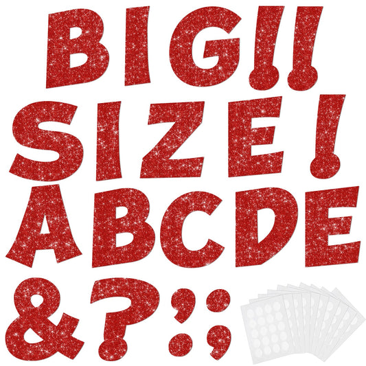 154 Pcs Large 7" Glitter Bulletin Board Letters, Poster Board Letters Alphabet Punctuation Cut Out Cardboard Letters Accessories for Classroom Display Decorating Supplies 7inch