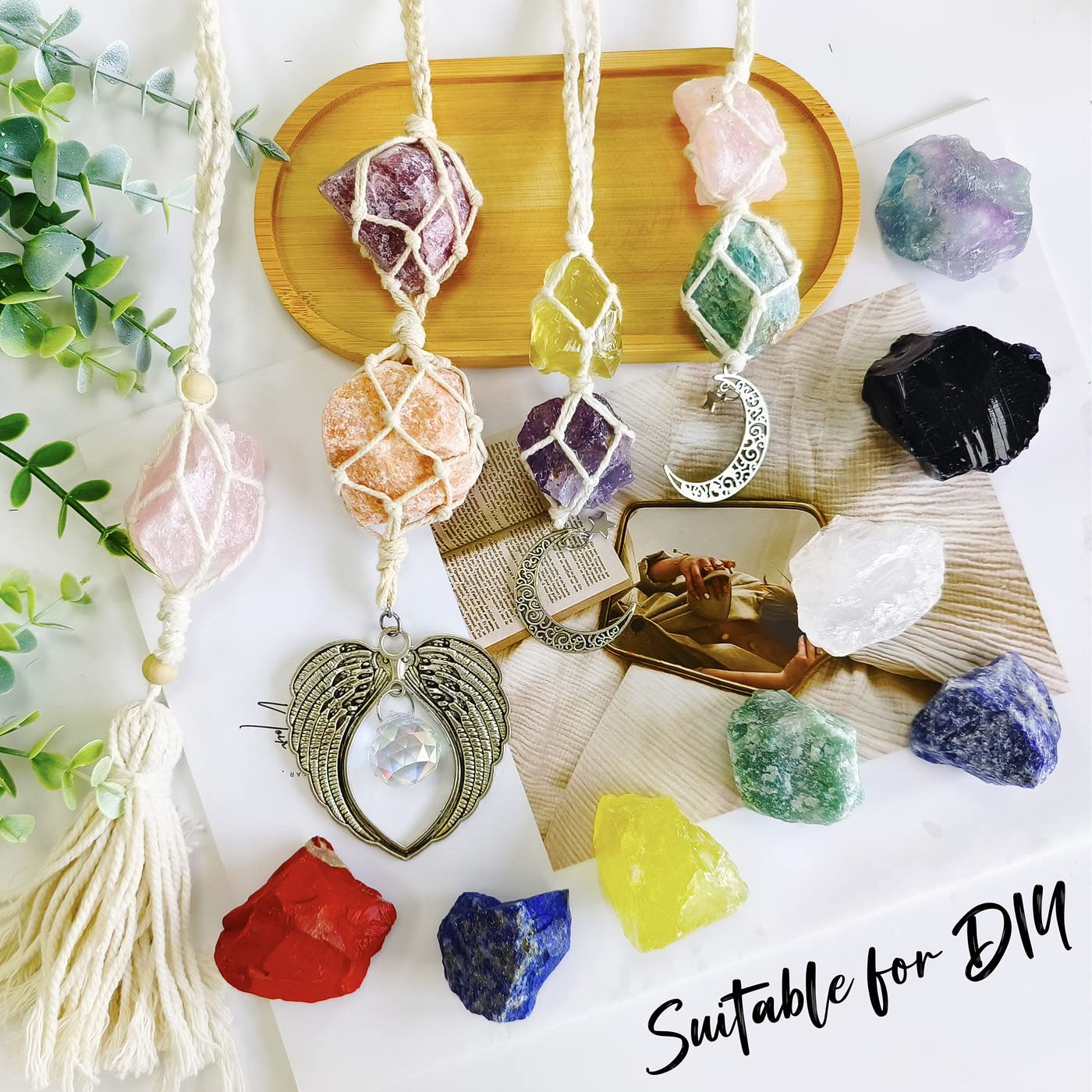 ZHIYUXI 2" Citrine Crystal Stone Rocks Crystals Bulk Natural Crystals and Stones Large Crystals Citrine Stone Rocks for Tumbling Witchcraft Wire Wrapping Fountain Raw Cabbing Room Decor 4Pcs