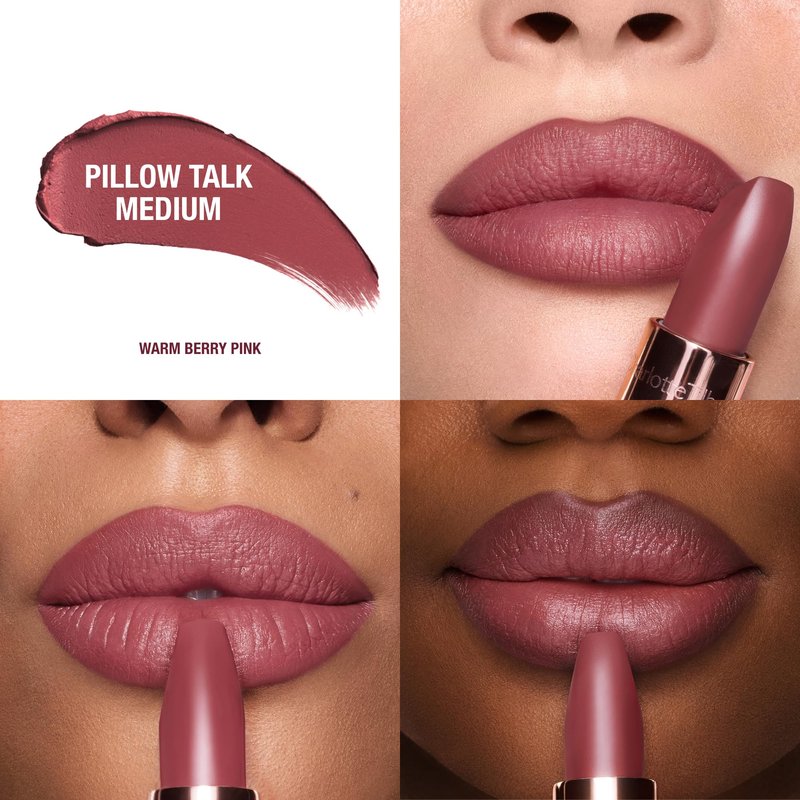 Charlotte Tilbury Matte Revolution Lipstick - Long Lasting, Matte Lipstick with Buildable Color & Lip-Loving Ingredients - Creamy, Easy to Blend Formula - Pillow Talk Medium