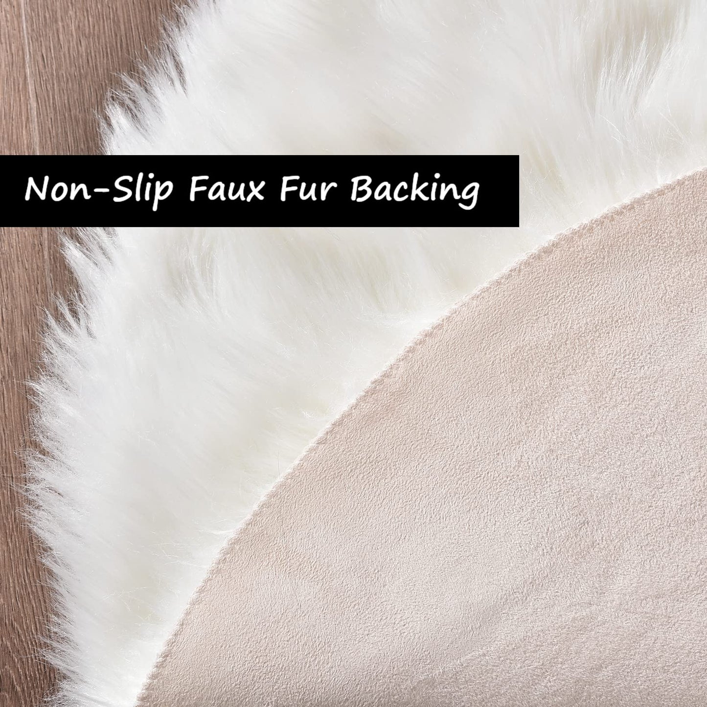 Goolela White Fluffy Fur Rug 4x6 Faux Sheepskin Fuzzy Shag White Rug for Bedroom Living Room Plush Washable Area Rug Rectangle