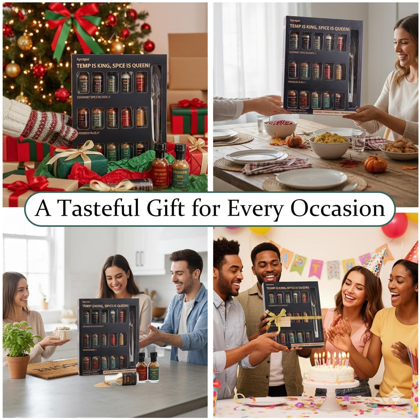 Grilling Seasoning Gift Set-15 Pack Unique Spices and Seasonings Sets for Men, All-Purpose BBQ Spices and Rubs Set, Birthday Gifts for Him, Husbands, Dad, Son, Mother, Father, Cooking Chefs