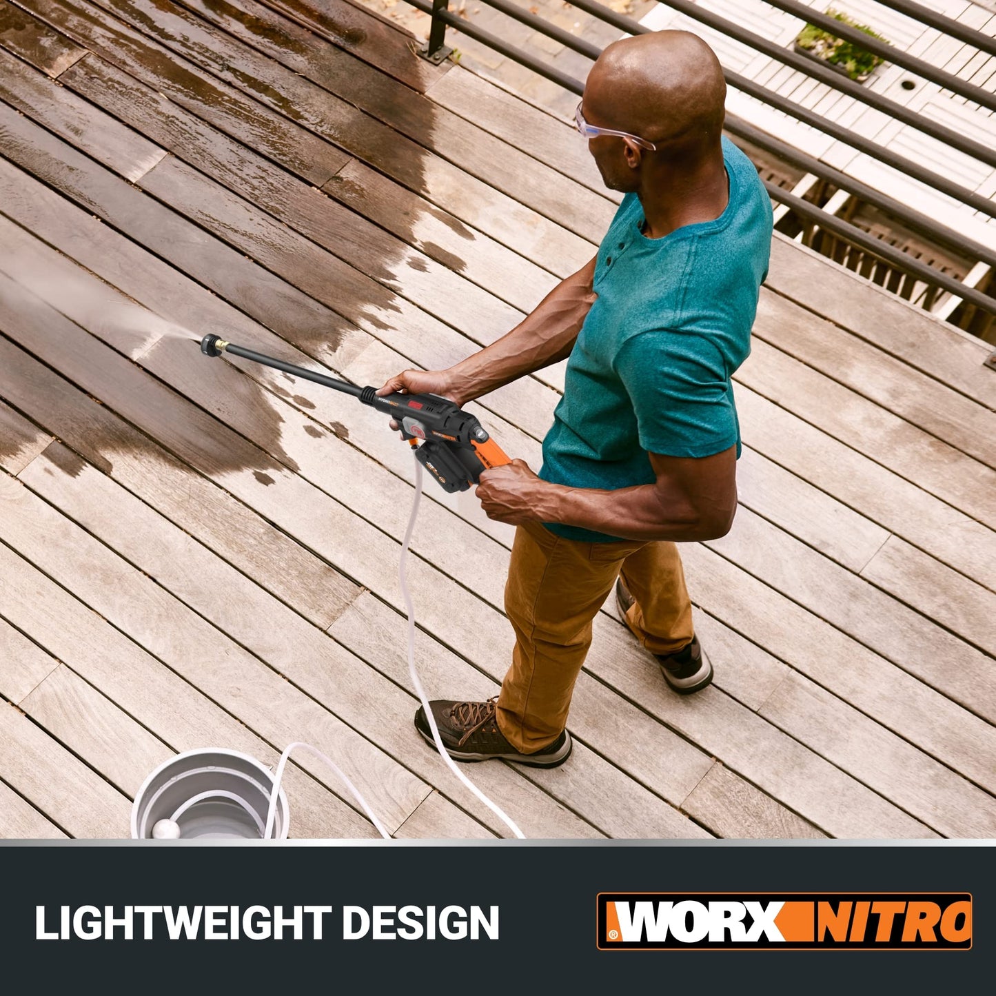 Worx Nitro Hydroshot 20V 710PSI Light-Duty Electric Pressure Washer with Brushless Motor Cordless, Lightweight, 5-in-1 Portable Power Cleaner, Power Share Compatible – Battery & Charger Included