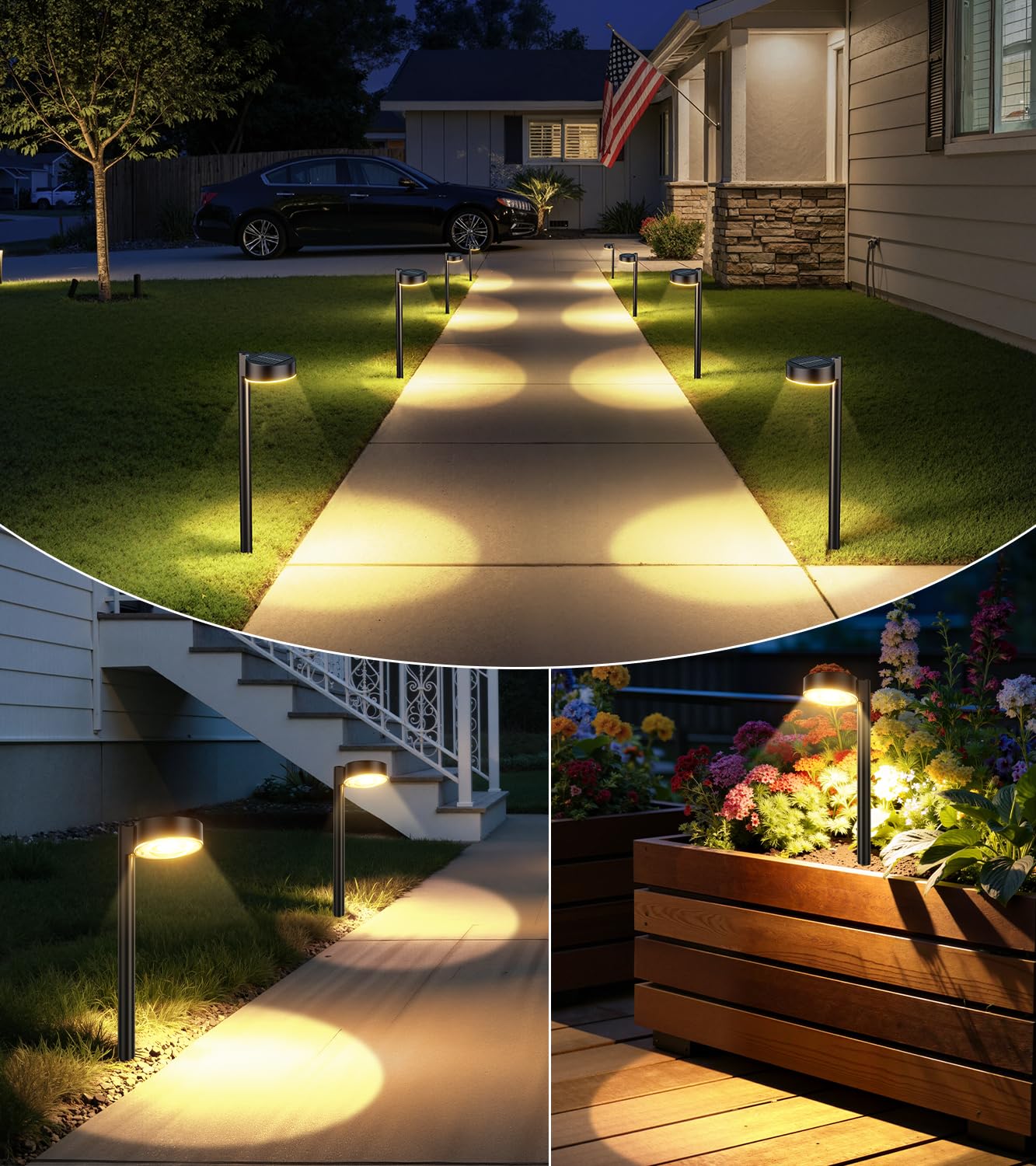 ELECLINK Solar Pathway Lights Outdoor, 12 Pack Waterproof Path Light with Bigger LED Lens, Brighter Up to 12 Hrs Outdoor Solar Light for Walkway Driveway Yard Garden Patio Garden