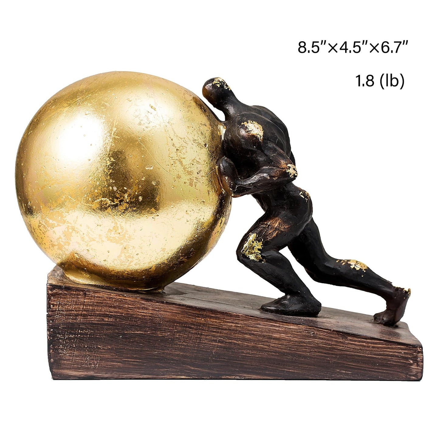 Lukitas Sisyphus Sculpture Home Decor, Struggler Statue, Sportsman Figurine Ornament for Office Living Room, Resin L8.5''