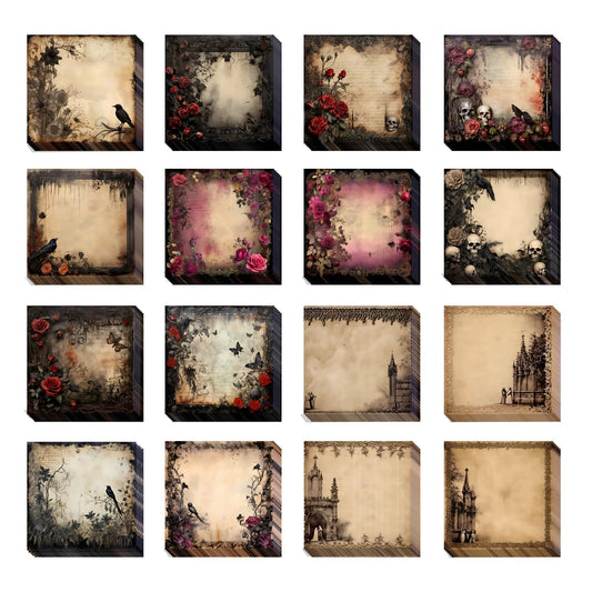 16 Pieces Halloween Gothic Style Sticky Notes Self-Adhesive Gothic Style Design Note Pads Gothic Style Sticky Memo Notes for School Office Home Supplies Students Teachers Gift