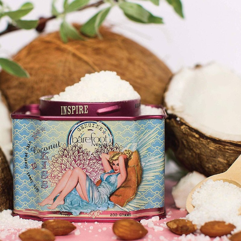 Barefoot Venus bath Soak, Hand Cream & Argan Oil Body Care Gift Set (coconut Kiss)