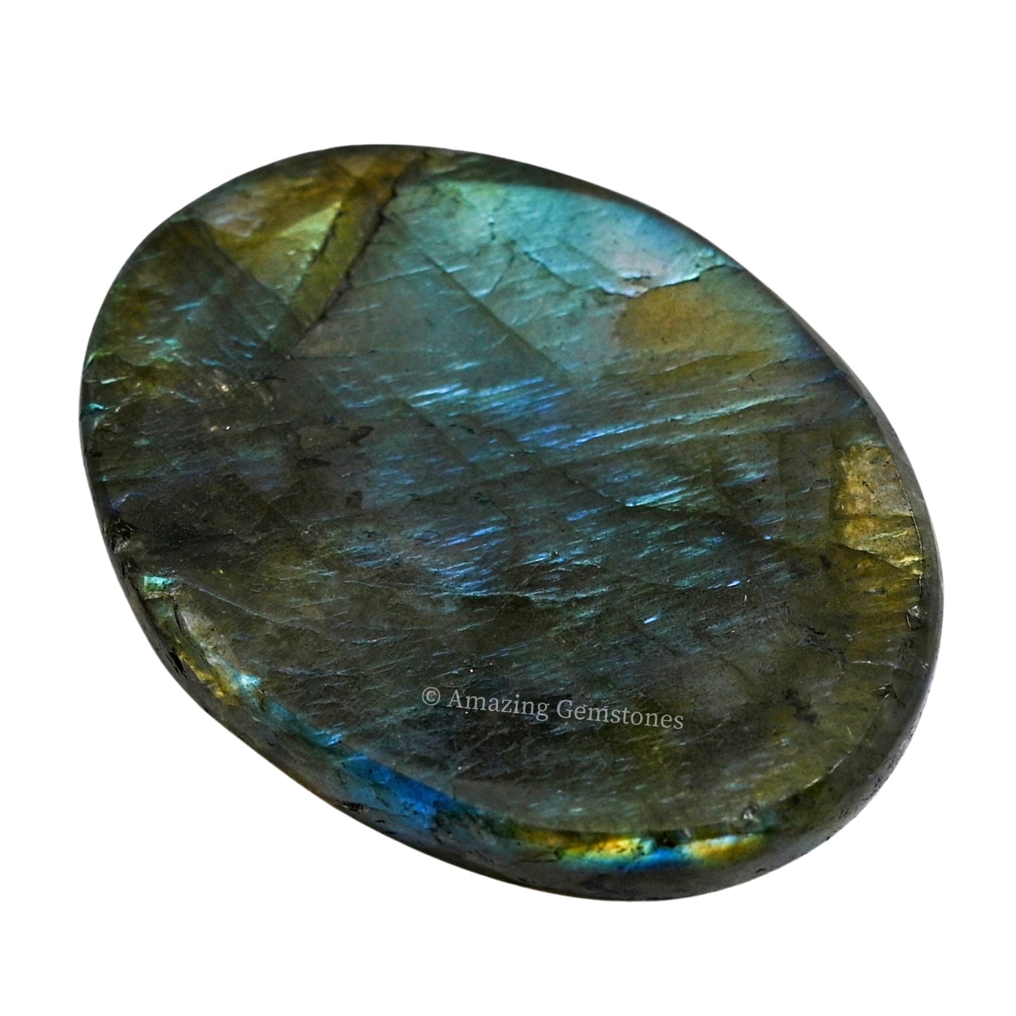 Amazing Gemstone Labradorite Thumb Worry Stone, Anxiety Stone, Healing Crystals - Piedra Crystal Fidget for Gift, Meditation, Calming, Relaxation, Stress Relief