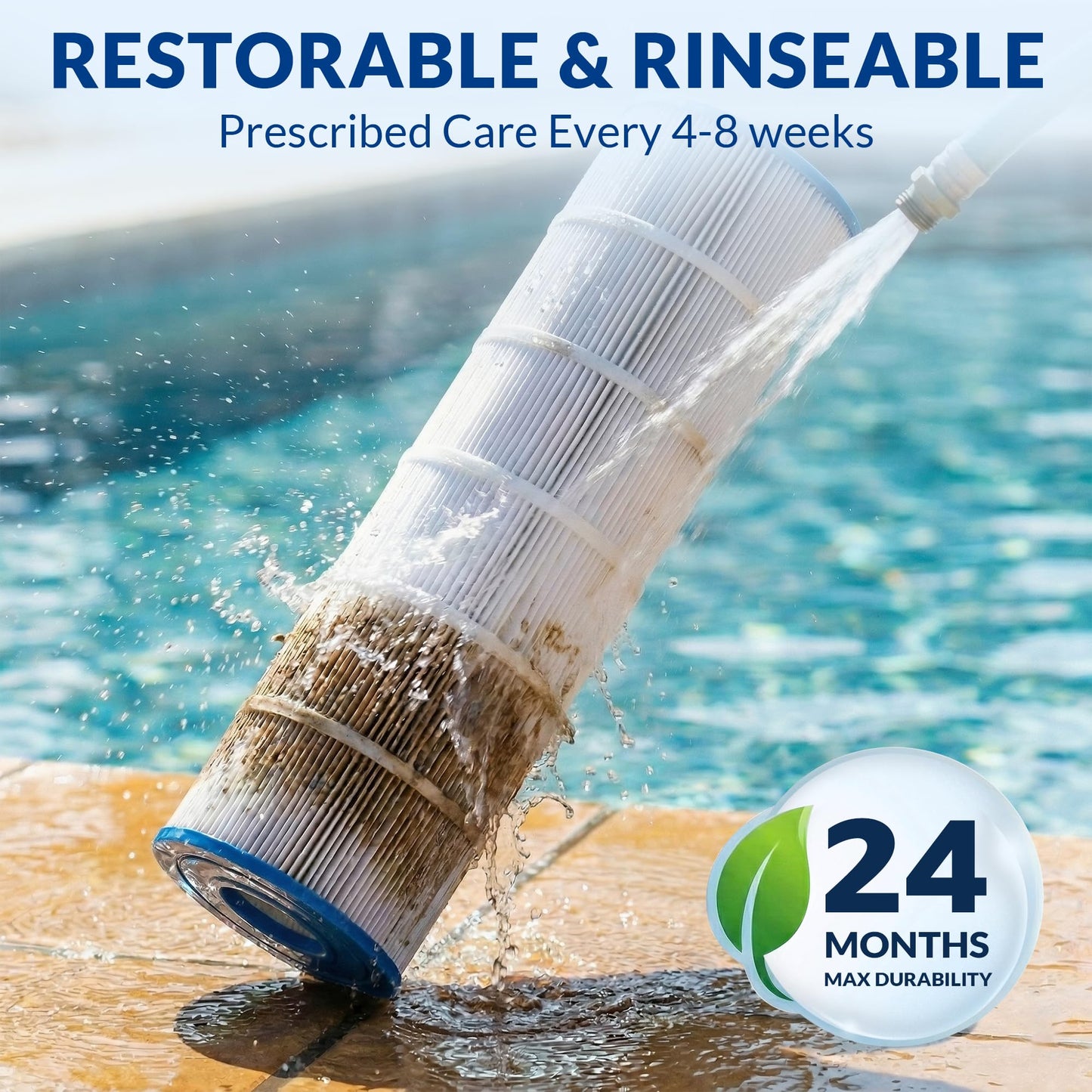 Swimara Pool Filter Cartridge, 5oz Trilobal Heavy-Duty Fabric, Ultra Series, Compatible with Hayward X-Stream CC1500 C1502, Replacement for CCX1500RE CX1520RE PXST150, 150 Sq. Ft. (8.9" Dia)