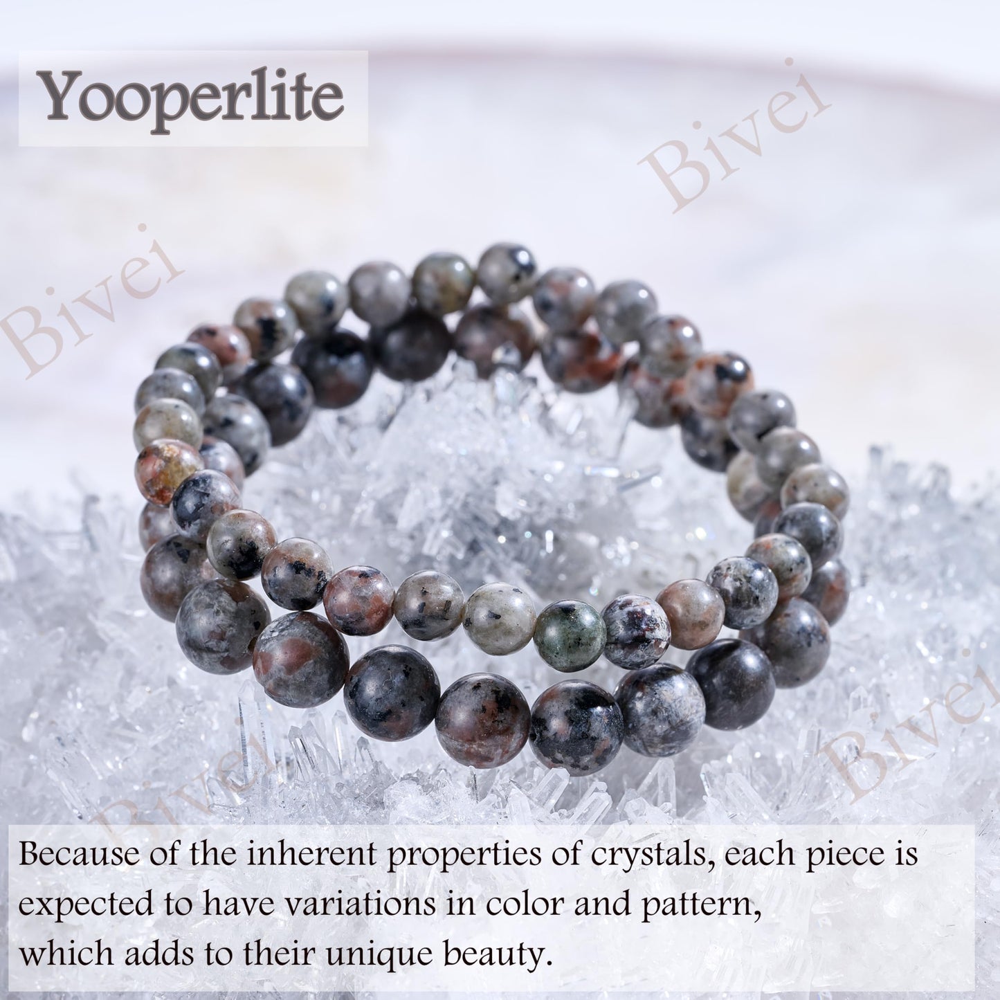 Bivei Yooperlite -Cosmic Ignition-6mm Beaded Bracelets for Women Handmade Semi Precious Natural Stone Stretch Elastic Jewelry for Women Yoga Protection Gifts