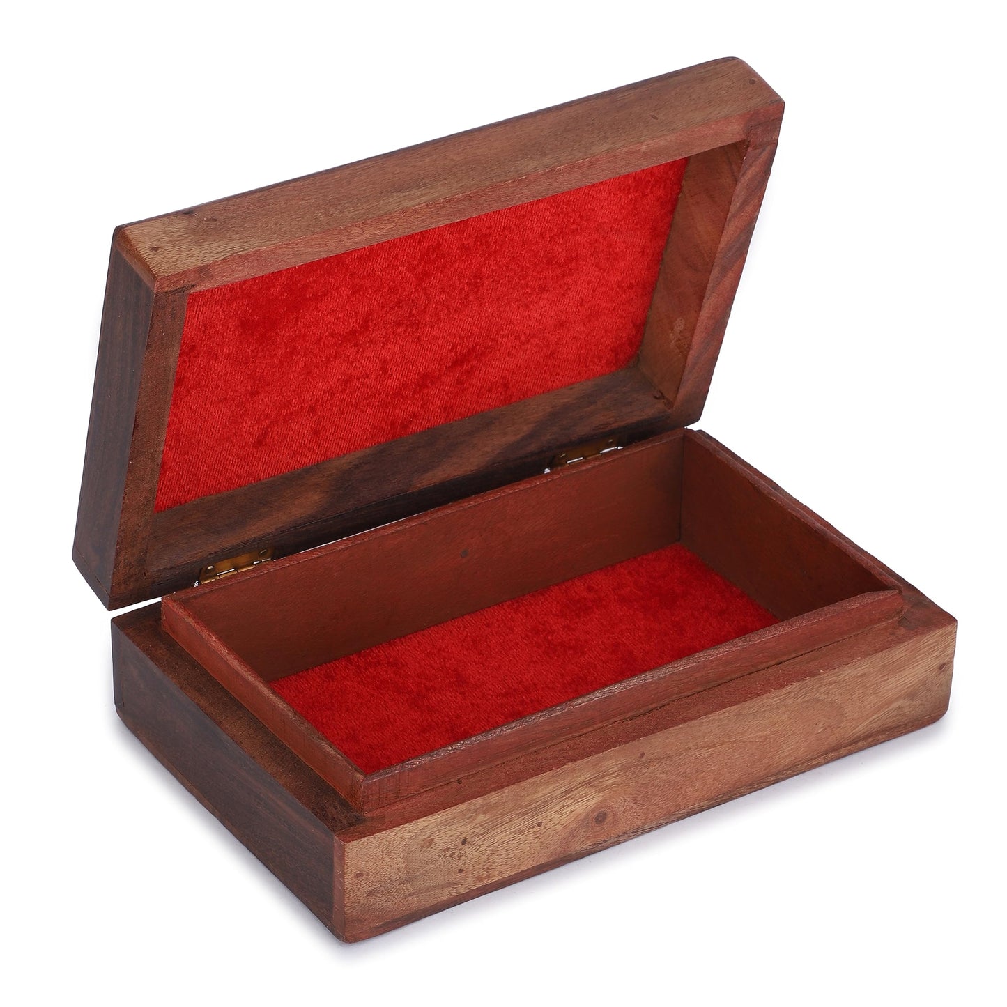 Ajuny Decorative Wooden Jewelry Box Keepsake 8 Inch - 7 Chakra Carving Box for Jewelry, Coins, Tarot Cards, Small Treasures Chest Travel Organizer