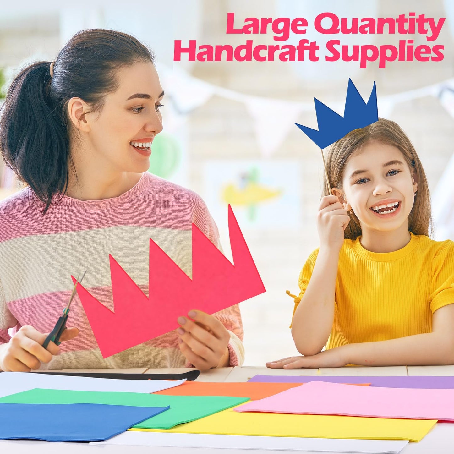 Pangda 100 Pack 20 Colors EVA Craft Foam 2mm 9 x 12 Inch Sheet EVA Foam Paper for School Crafts Foam Sheet for Crafting Handicraft Foam Sheet Craft for DIY Arts Project