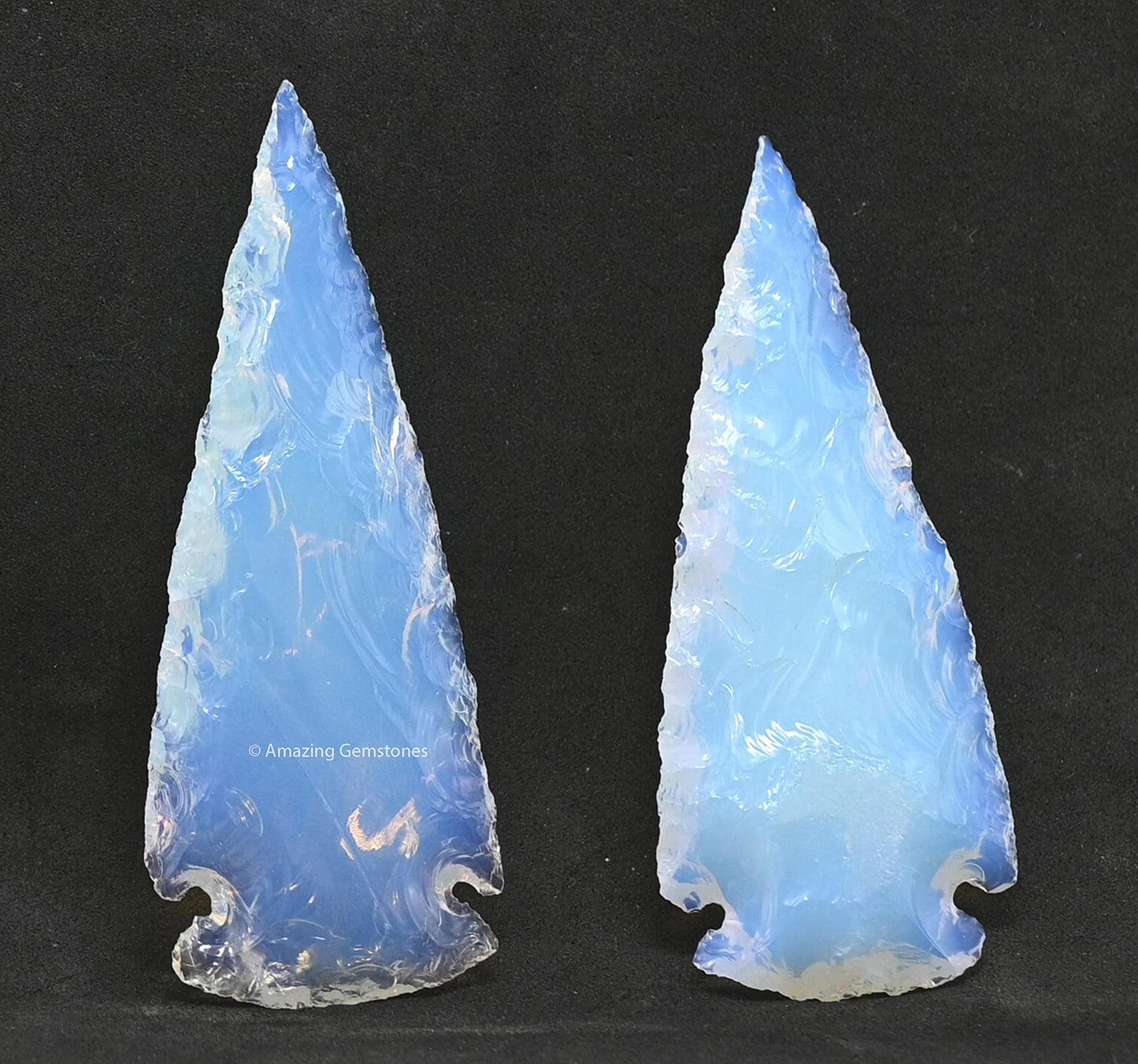 Amazing Gemstone 2 Pieces Opalite Arrowhead, Crystal and Healing Stone Flint Rock Arrow Head - 2 to 3 Arrowheads for DIY Project Craft Point Jewelry Making