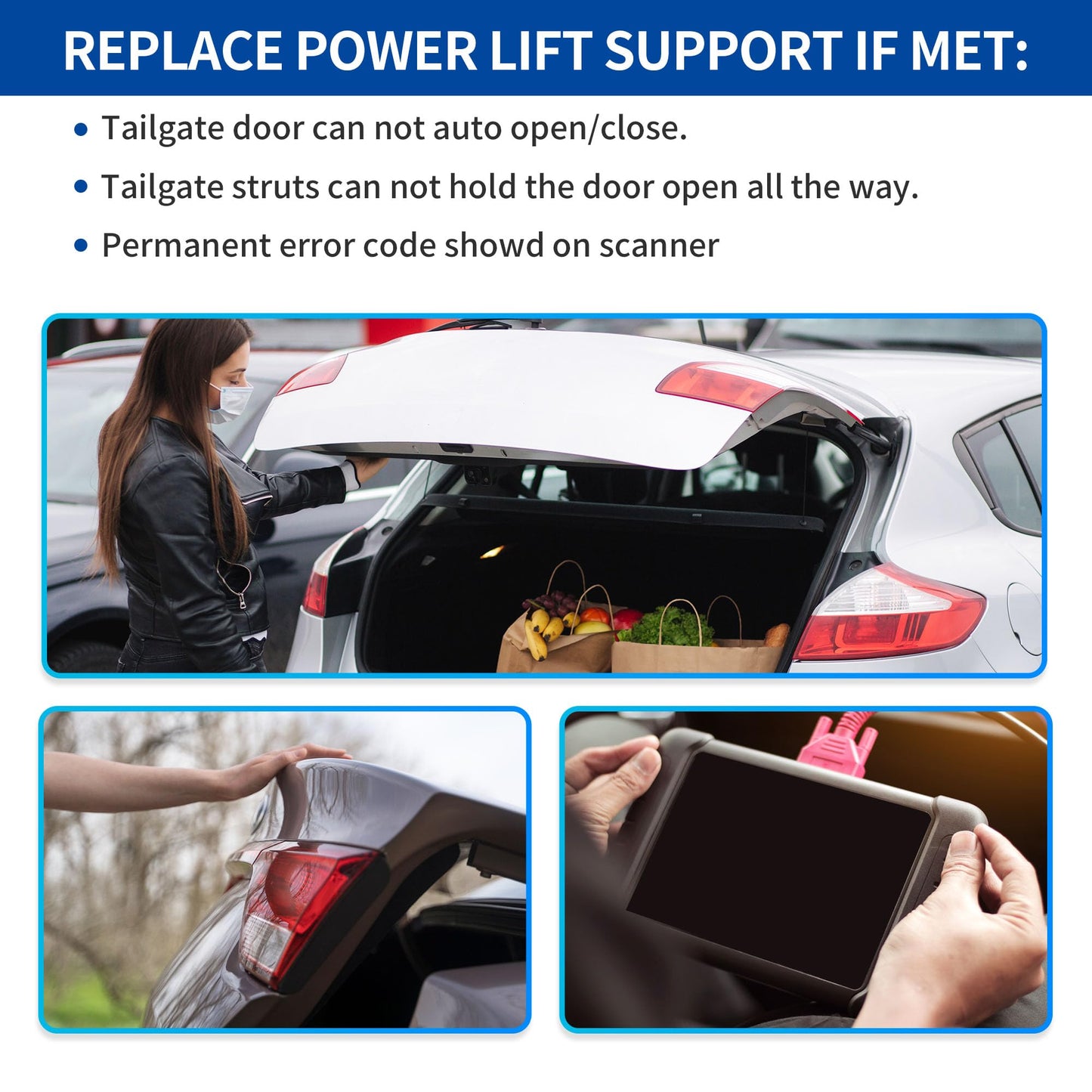 X AUTOHAUX Rear Left Right Tailgate Power Lift Support for Volvo XC60 3.2/T5/T6 Sport Utylity 2012-2017 Liftgate Power Hatch Shock Strut No.31386705/31386706 Electric Trunk Power 1 Pair