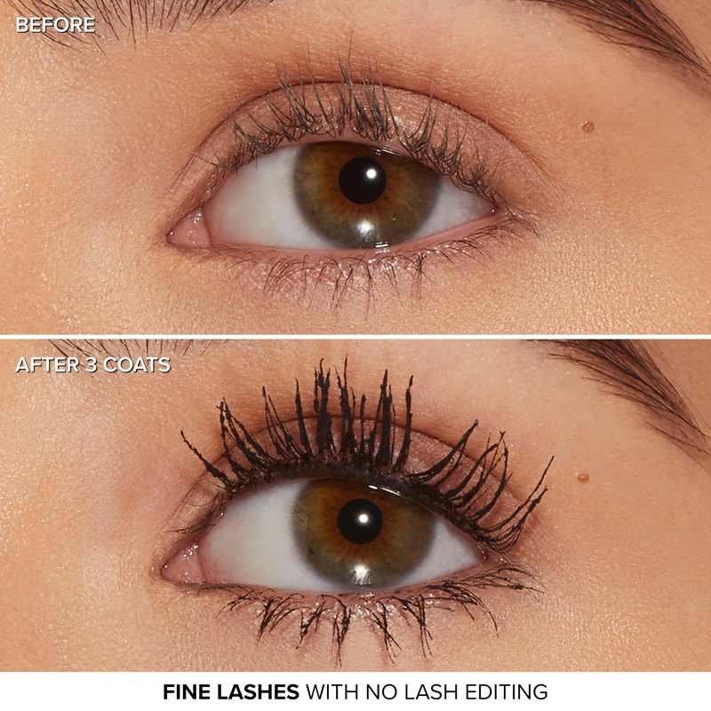 Too Faced Better Than Sex Volumizing and Lengthening Mascara | Vegan Formula, Dramatic Volume and Length|Cruelty-Free Eye Makeup + Hourglass Brush for False Lash Effect, Black, Travel Size, 0.17 Fl Oz