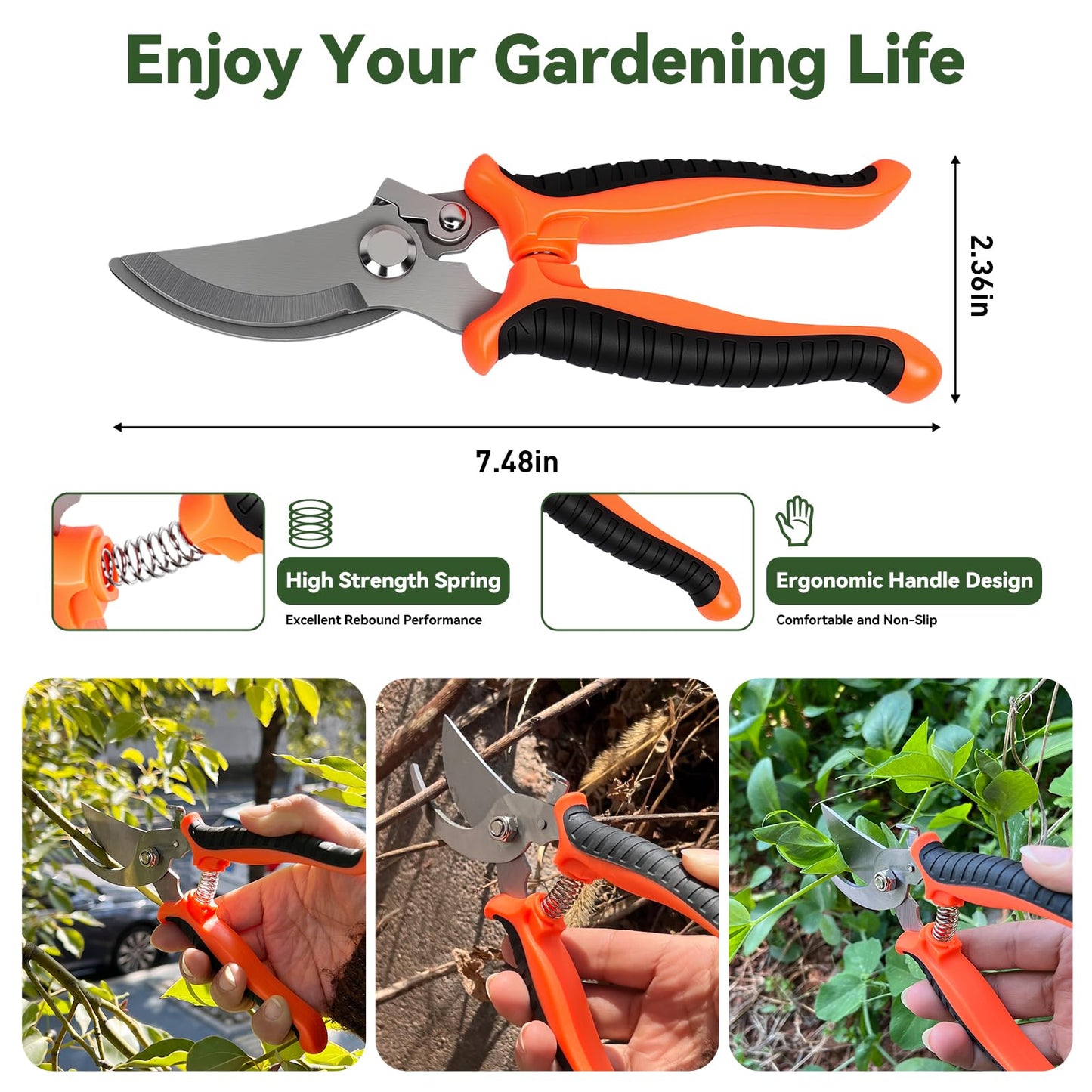 ZORSHUY 4-in-1 Weeding Tool with Hoe, Grabber, Pruning Shears & Scrub Brush,Garden Hoe & Weed Puller Tool with Long Handle,Dandelion Heavy Duty Uprooting Tool for Lawn Yard Garden