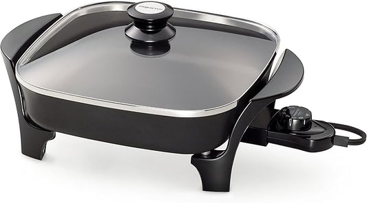 Presto 06852 16-Inch Electric Skillet with Glass Cover & 06626 11 inch Electric Skillet w/glass lid