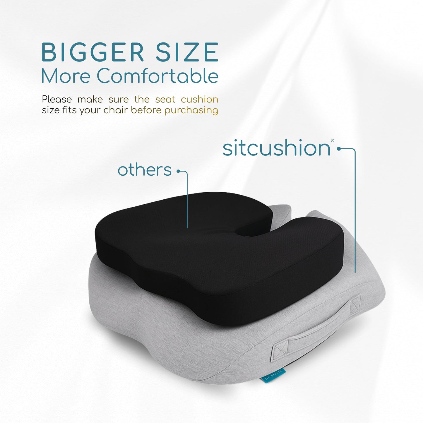 Extra Large Office Chair Cushion for Sciatica Pain Relief, Memory Foam Seat Cushion for Car Seat Pad, Orthopedic Pillow. Computer Chair Cushion for Tailbone Pain Relief All Day Comfort(Gray)