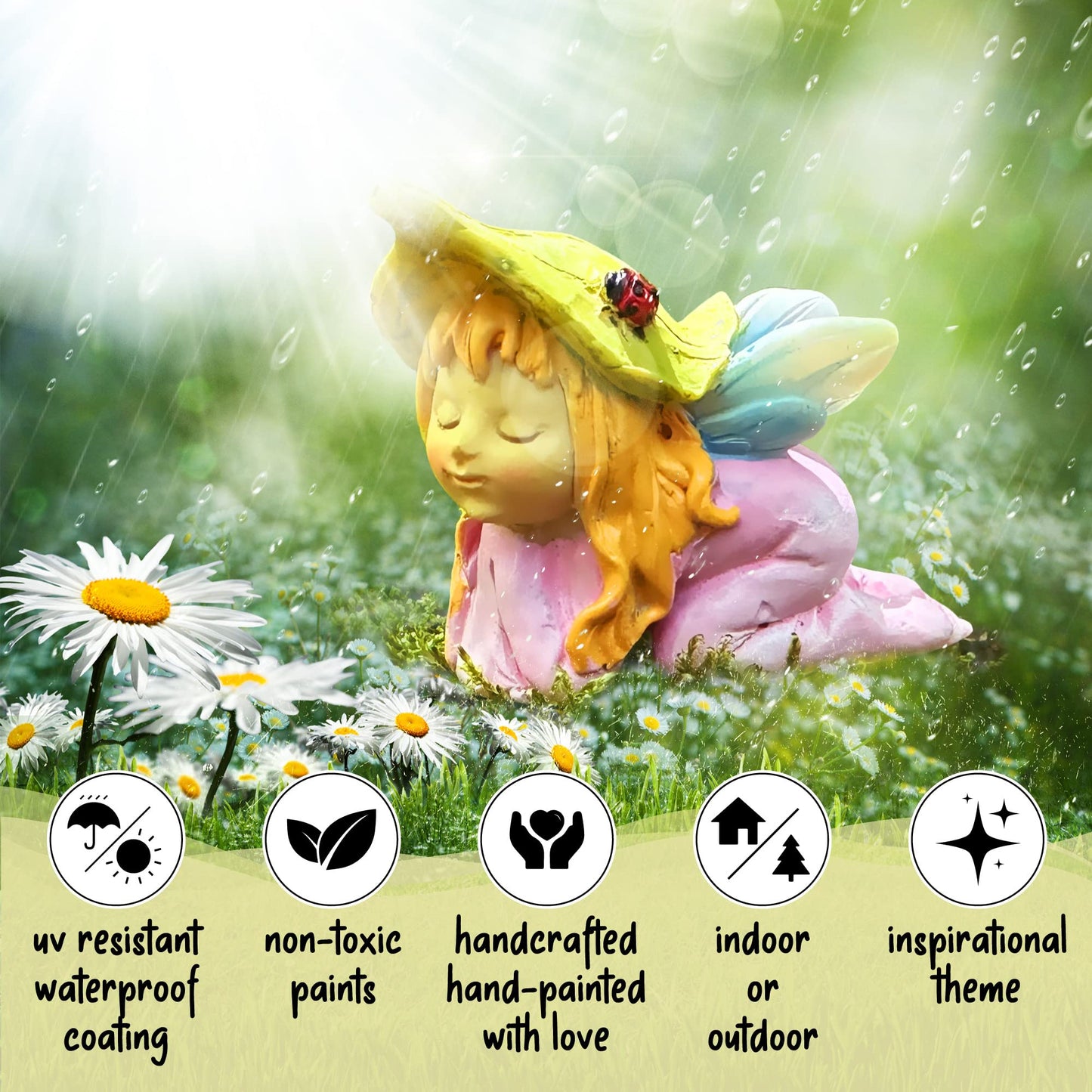 WILD PIXY Miniature Baby Fairy Garden Figurine Set – Decorative Fairy Garden Ornaments with Baby Animals & Fairies – Indoor & Outdoor Décor, Presented in Premium Gift Box