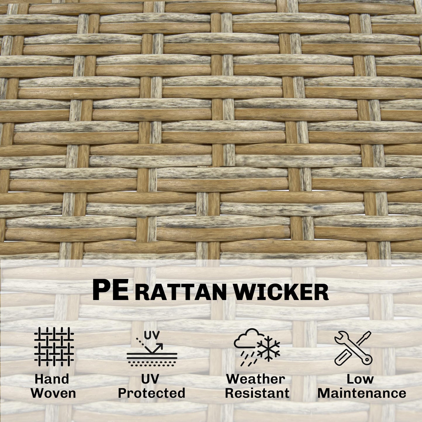 Outsunny 5 Piece Outdoor Bar Set, Wicker Outdoor High Top Table and Chairs, 3 Tier Shelves, Acacia Wood Bar Height Patio Set, 4 Barstools with Cushions, Back, Footrest for Garden, Backyard, Brown