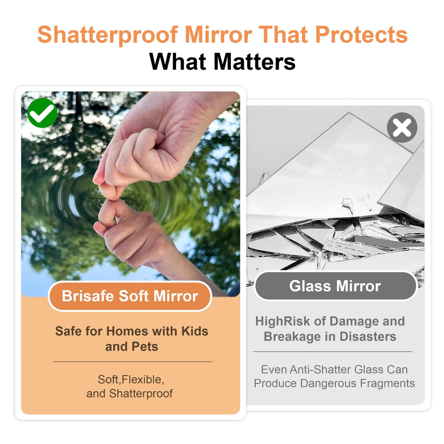 brisafe 79"x40" Ultra-Light Mobile Floor Mirror with 360° Wheels, 0.04mm Shatterproof Nano Film for Home Gym/Yoga/Dance Studio & Commercial Use (60% Insurance Savings, Silver, 9.38LB)