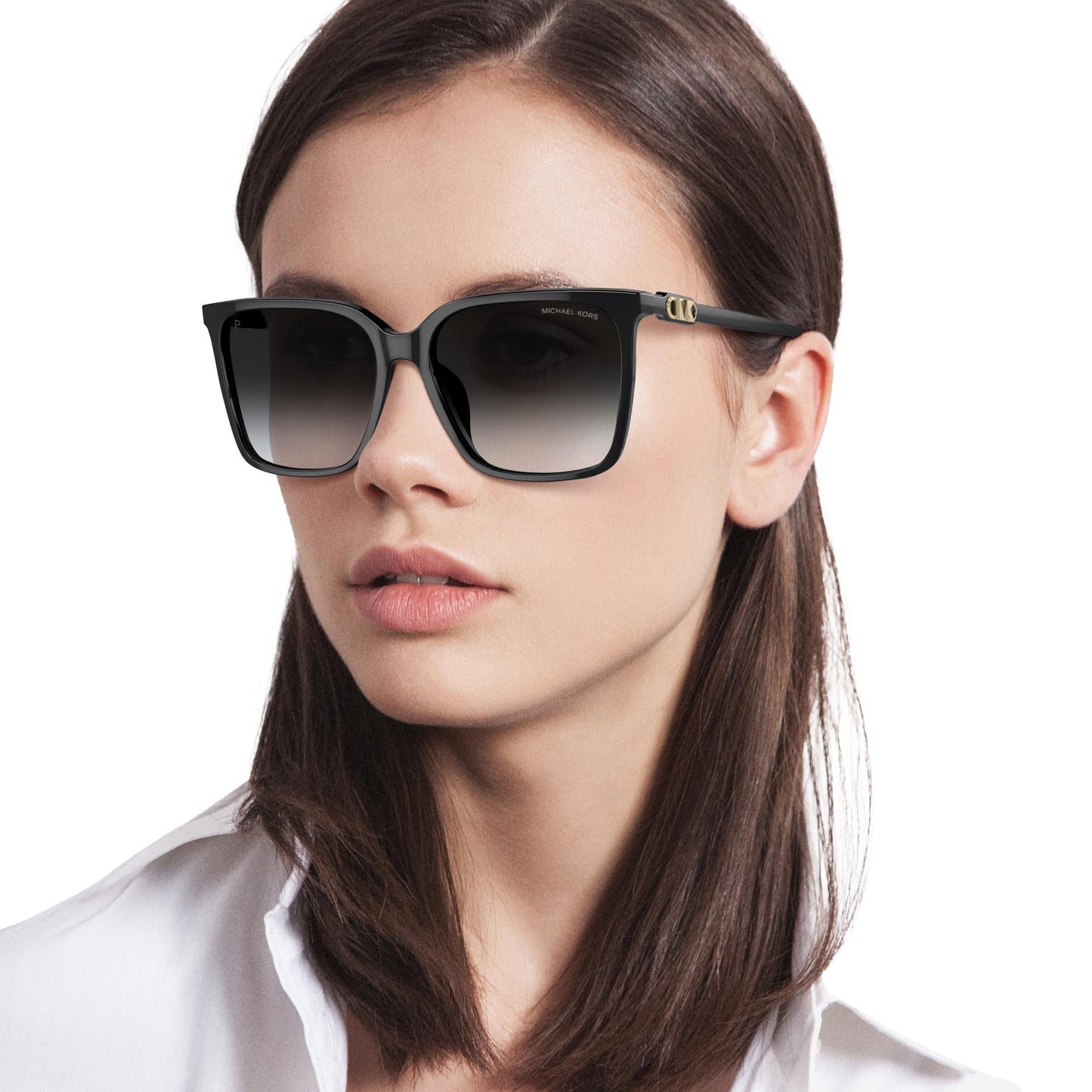 Michael Kors MK2197U Canberra Universal Fit Sunglasses, Black/Grey Gradient Polarized, 56 mm