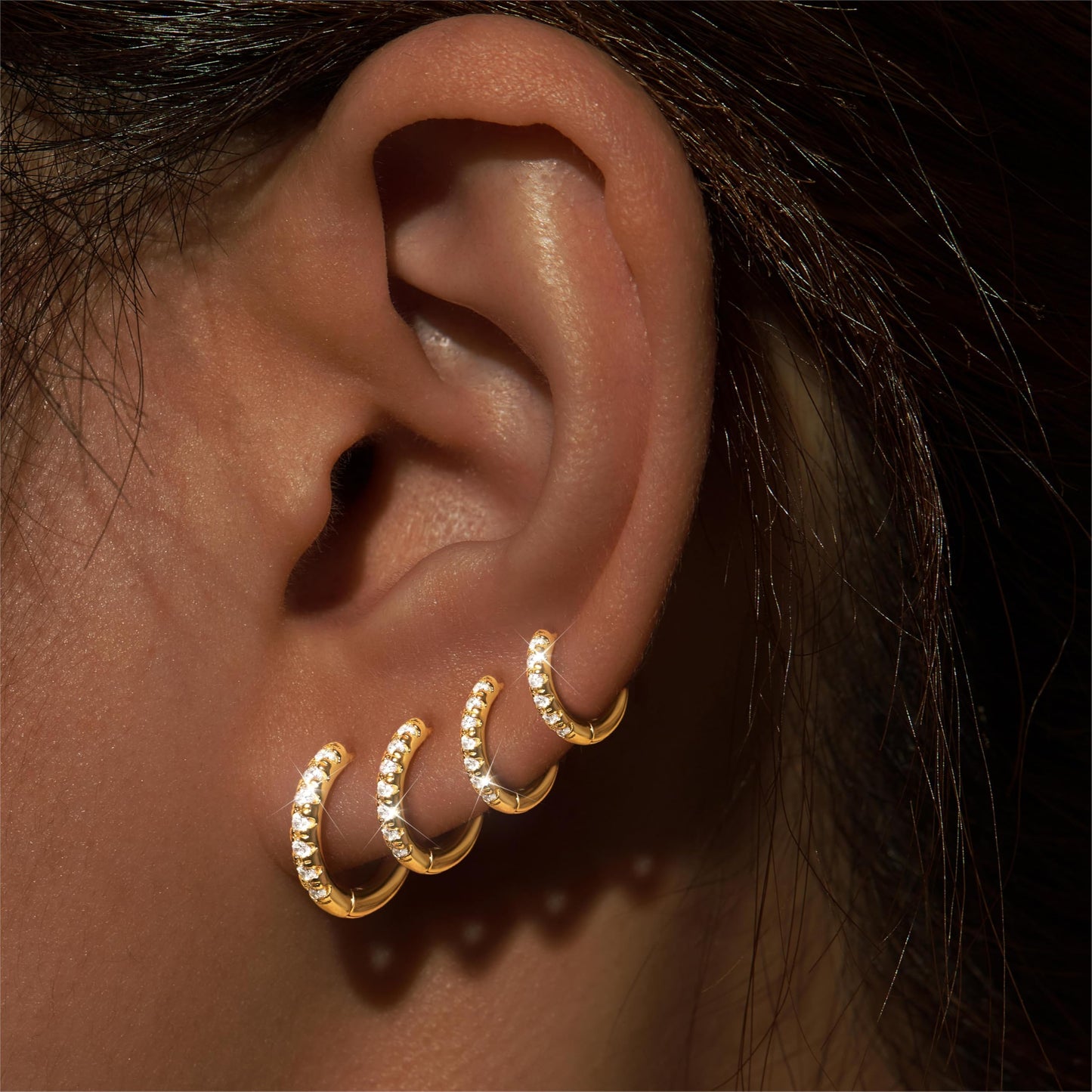 Gold Plated Earrings for Women Trendy Small Huggie Hoop Earring Set for Women Gold Plated Stack Cartilage Earrings for Multiple Piercing Lightweight Mini Thin Cute Dainty Trendy Jewelry Gifts