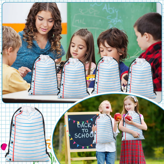 24 Pcs Graduation Gift Bag 10 x 7 Inch Notebook Drawstring Backpack Teacher Appreciation Week Favor Bulk Preschool Graduation Goodie Bag Kindergarten Birthday Supply Back to School Party Decoration