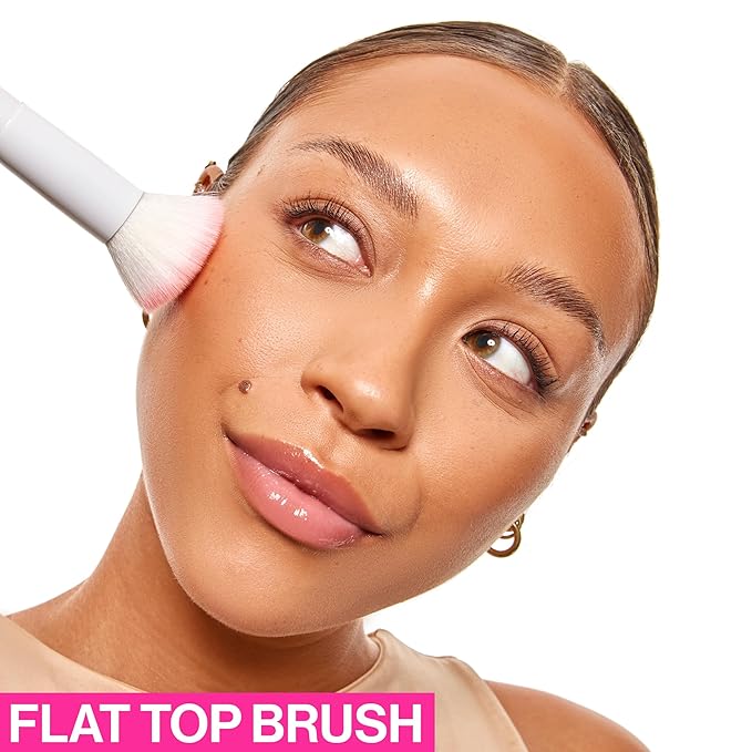 wet n wild Kabuki Brush, Flat Top for All Formulas, Densely-Packed Synthetic Bristles, Ergonomic Handle for Comfortable Control