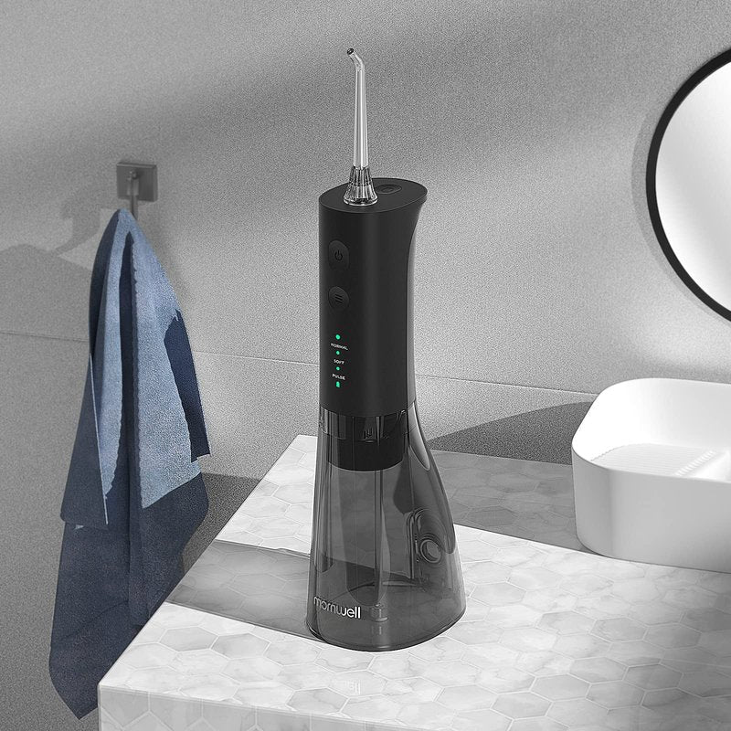 Water Flossers for Teeth, 300ML Cordless Water Flosser, Mornwell 3s Pressure Crescendo Oral Irrigator, Professional Rechargeable Portable Water Flosser