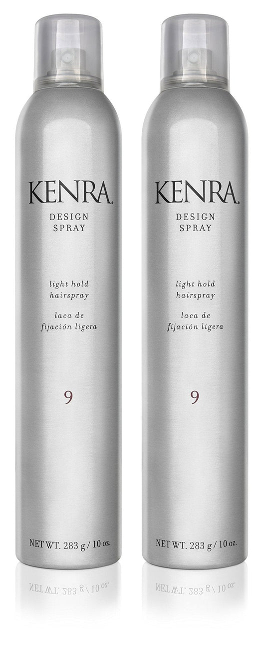 Kenra Professional Design Spray 9 | Light Hold Hairspray | Tames Frizz & Flyaways | Lightweight, Brushable Formula | All Hair Types | 10 oz (2-Pack)