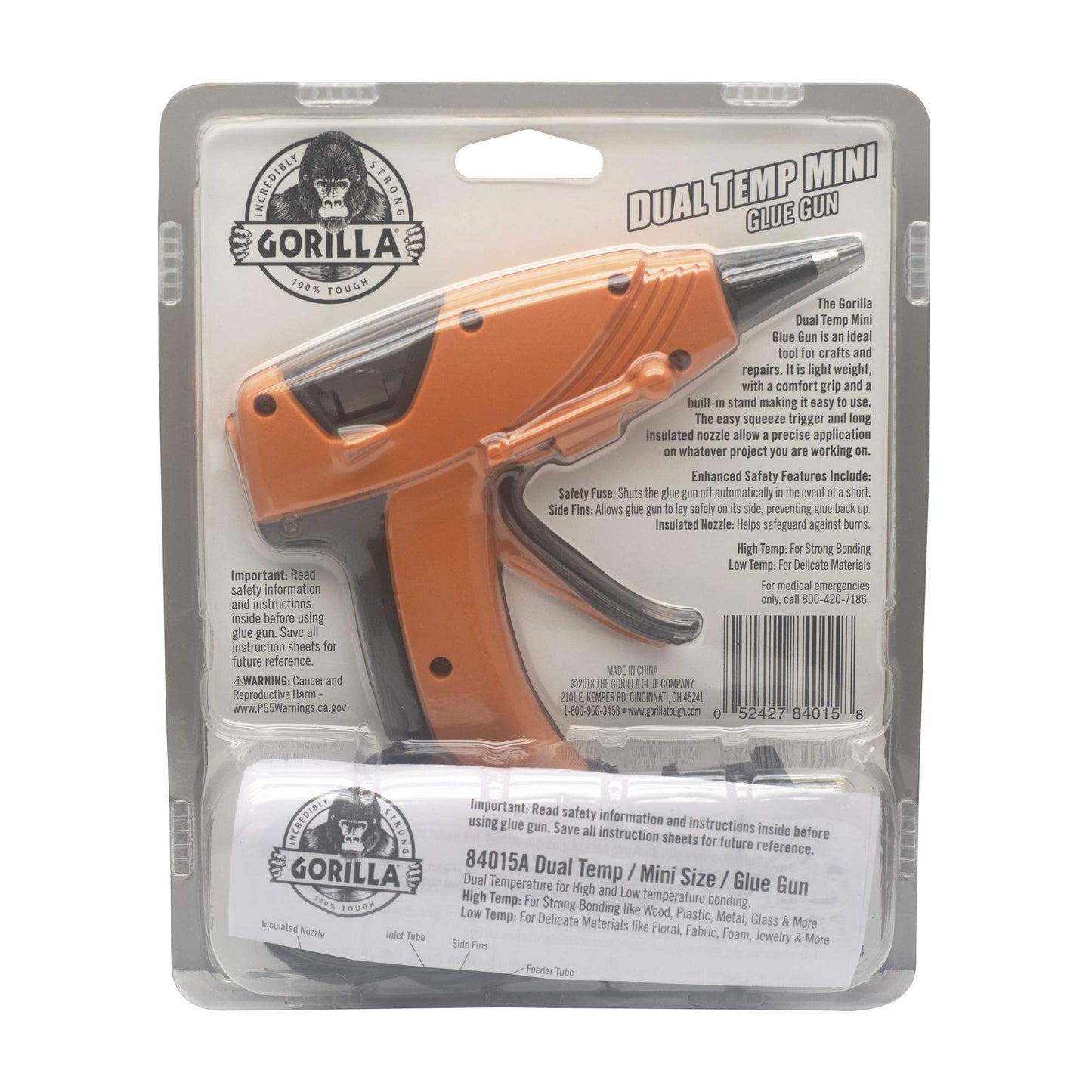 Gorilla Dual Temp Mini Hot Glue Gun Kit with 75 Hot Glue Sticks and Fiskars SoftGrip Detail Craft Knife - 8" Exacto Knife for Crafting