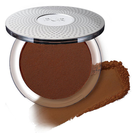 PUR Beauty 4-in-1 Pressed Mineral Makeup Powder Foundation with SPF 15 - Concealer & Finishing Compact Pressed Powder for Face - Buildable Medium to Full Coverage Foundation Powder (Coffee)