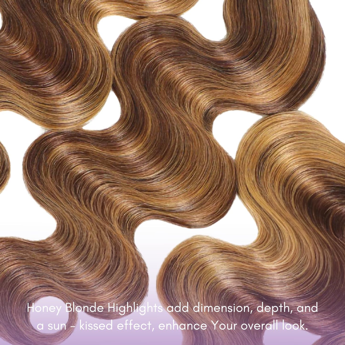 AUROO 12A Honey Blonde Highlight Body Wave Single Bundles Human Hair 10 Inch, 100% Virgin Brazilian Weaves Thick Track Brown Ombre #P4/27 Balayage Colored Human Hair Bundles Extensions Sew In Remy