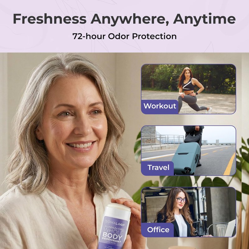 Full Body Deodorant Stick Features Naturally Sourced Ingredients, Aluminum-Free Deodorant Suitable for Both Men and Women | 72 Hours of Odor Defense, 2.5 oz