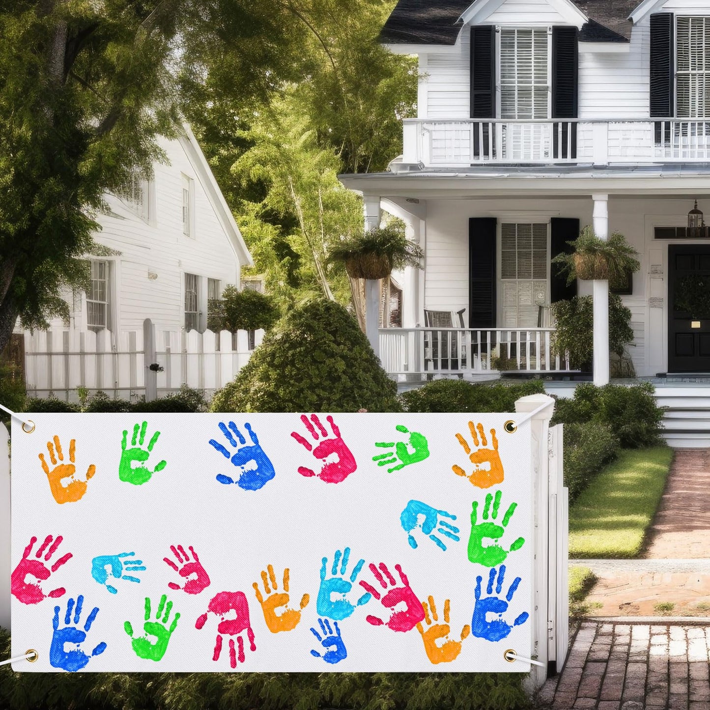 21 Pcs Large Blank Sublimation Banners Oxford Burlap Cloth Banner 20 Pcs DIY Flags with Hanging Ropes For Birthday Wedding Party Decoration Indoor Outdoor((White Oxford cloth)