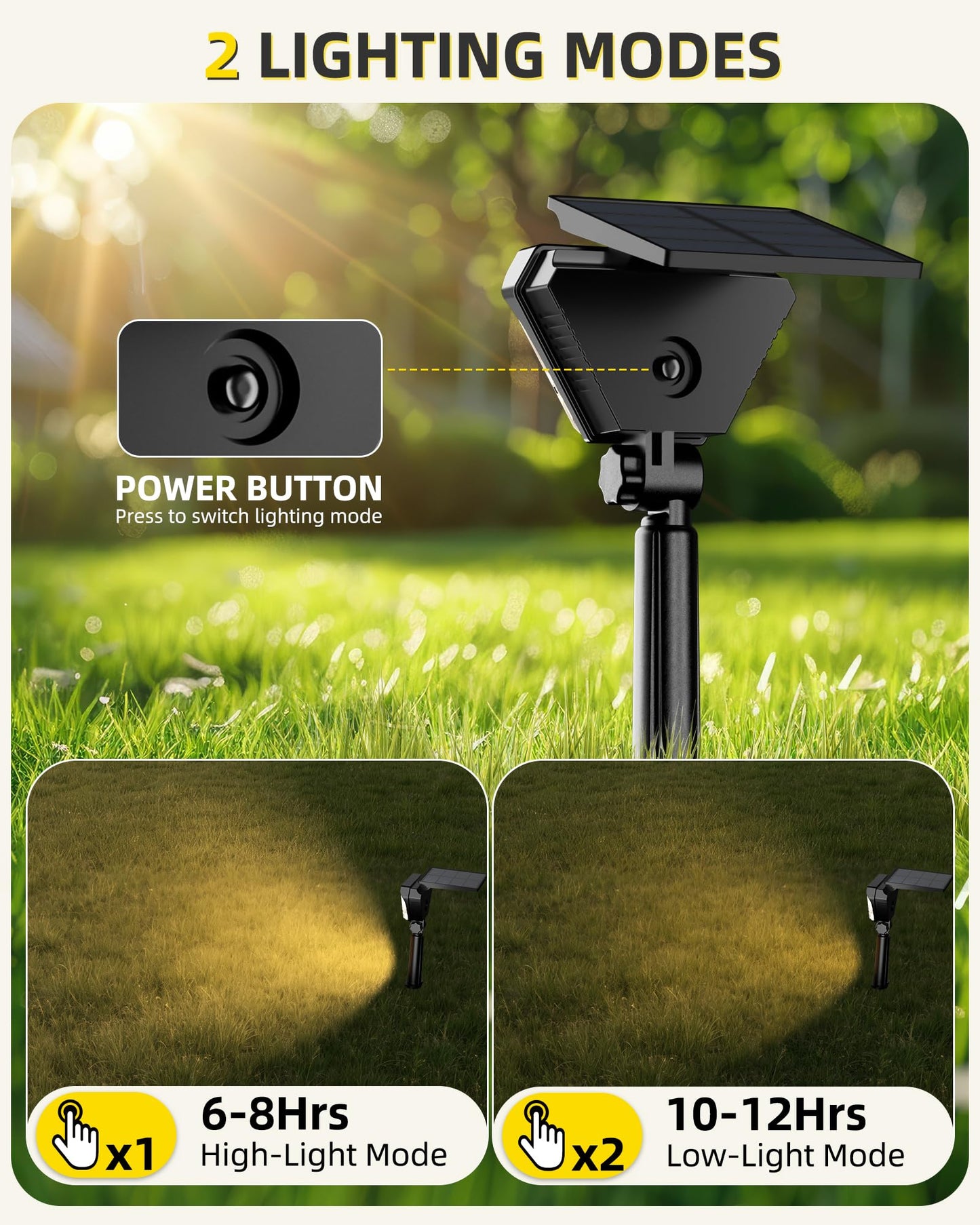 T-SUN Solar Lights Outdoor Waterproof IP65, 6Pack LED Solar Spot Lights Color Changing IP65 Waterproof Smart Auto On/Off for Outside Landscape Garden Yard Lawn Pathway Patio Driveway