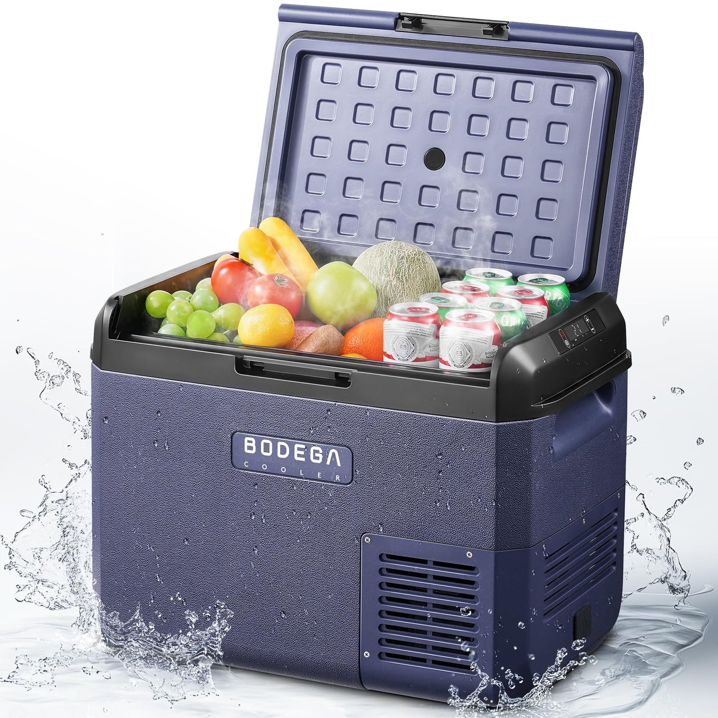 BODEGA 12 volt Car Refrigerator -32 QT Portable Freezer IPX4 Waterproof Car Fridge Electric Cooler Ultra-Quiet for Truck Van Camping Travel 12/24V DC 110~240 Volt AC,-4℉~68℉