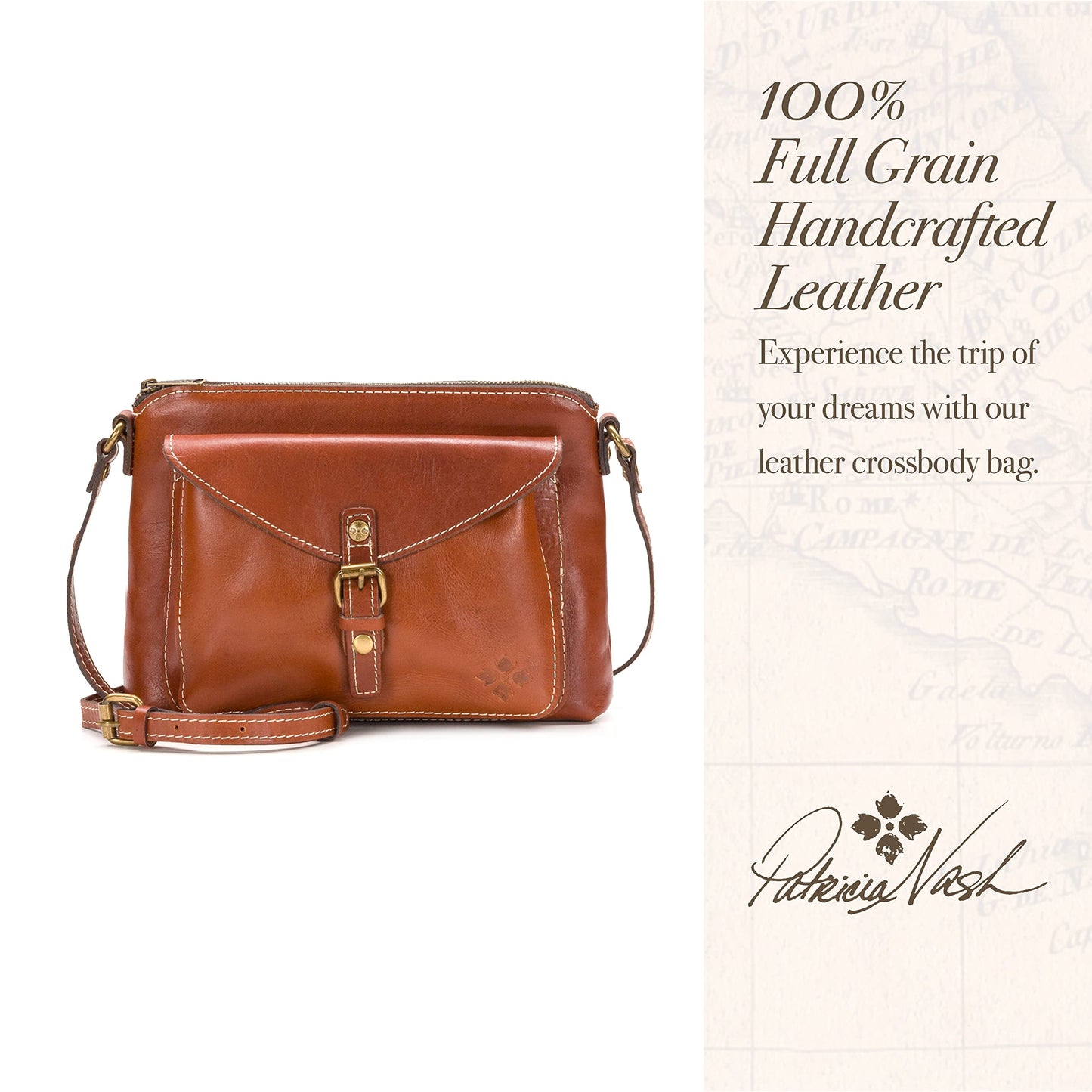 Patricia Nash | Avellino Leather Crossbody Bag | Women's Crossbody Purse | Leather Crossbody, Tan